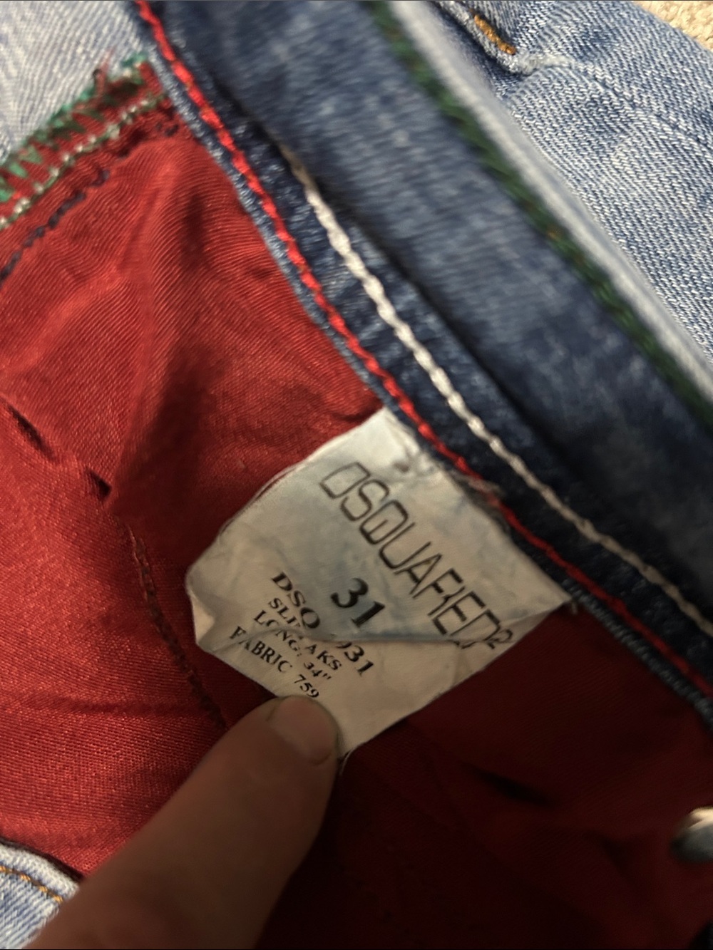 Vintage DSQUARED2 Slim Fit Size 31 Blue Jeans - Picture 8 of 11